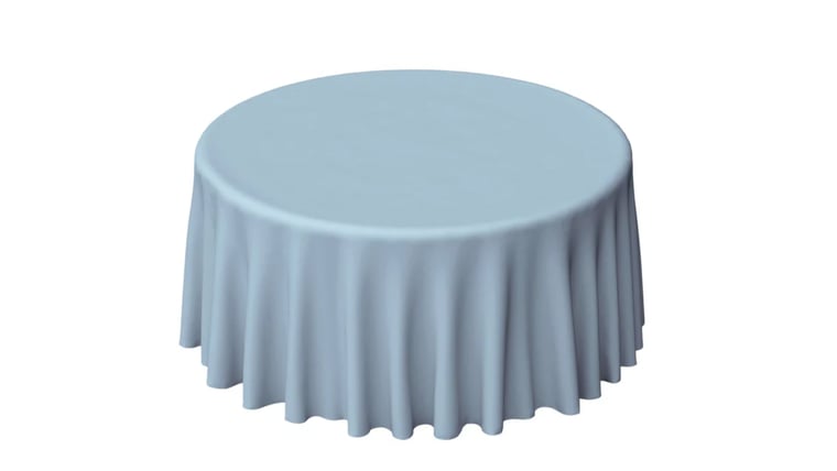 Tablecloth- 120" Round Polyester Dusty Blue Tablecloths rental for events in Atlanta