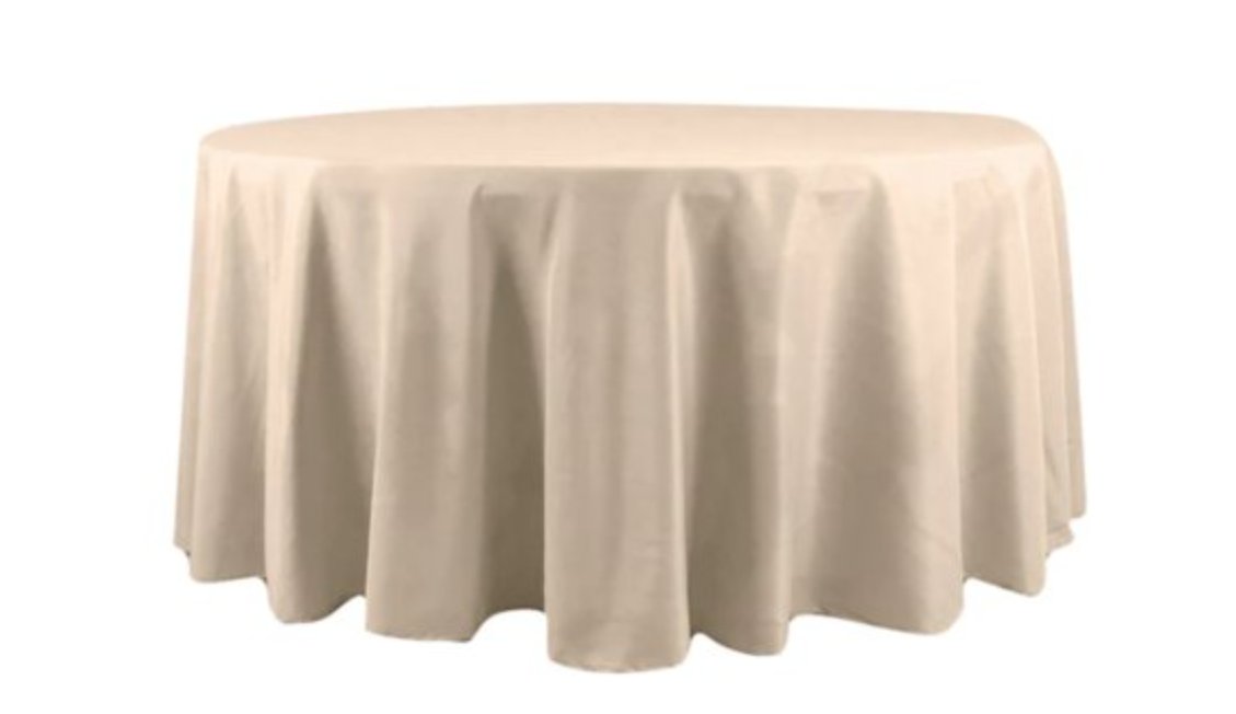 Tablecloth- 120" Round Polyester  Nude Tablecloths rental for events in Atlanta