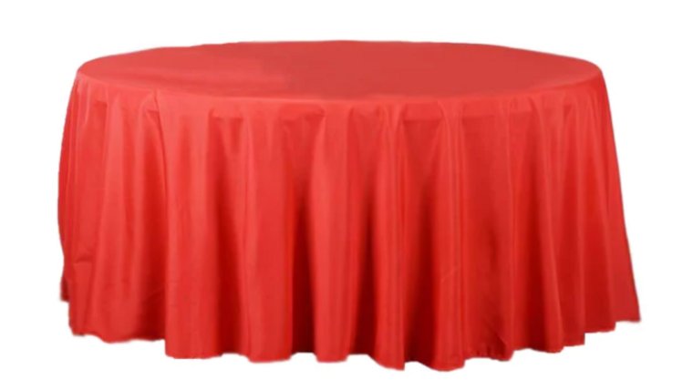 Tablecloth- 120" Round Polyester Red Tablecloths rental for events in Atlanta