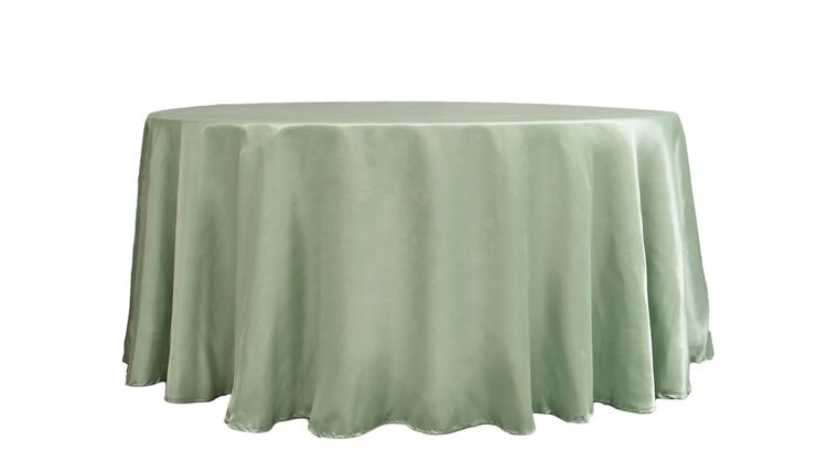 Tablecloth- 120" Round Polyester Sage Green Tablecloths rental for events in Atlanta
