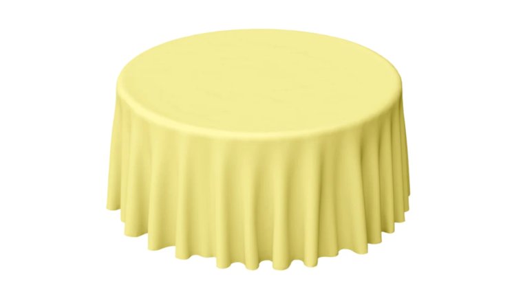Tablecloth- 120" Round Polyester Yellow Tablecloths rental for events in Atlanta