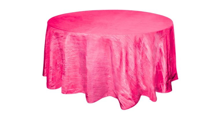 Tablecloth- 120" Round Taffeta- Fuchsia Tablecloths rental for events in Atlanta