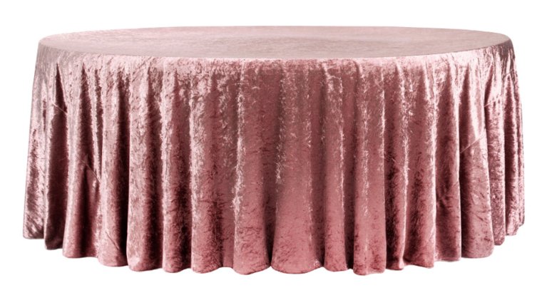 Tablecloth- 120" Round Velvet Mauve/Dusty Rose Tablecloths rental for events in Atlanta