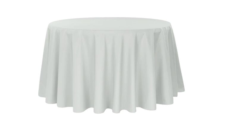 Tablecloth- 132" Round Polyester- Light Grey Tablecloths rental for events in Atlanta