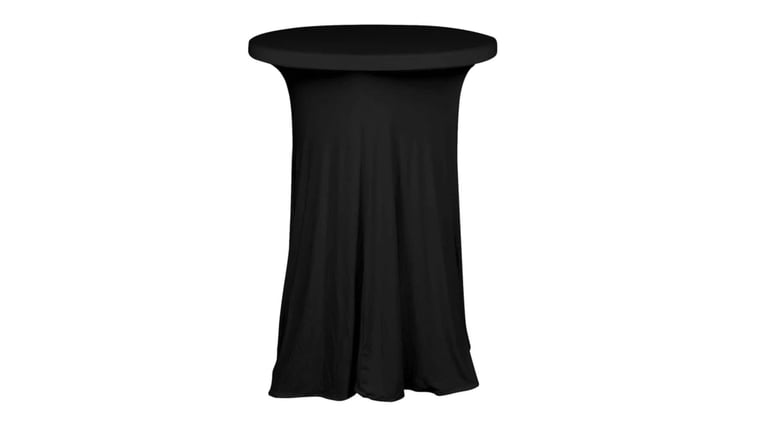 Tablecloth- 30" Spandex Cocktail Cover Black Tablecloths rental for events in Atlanta