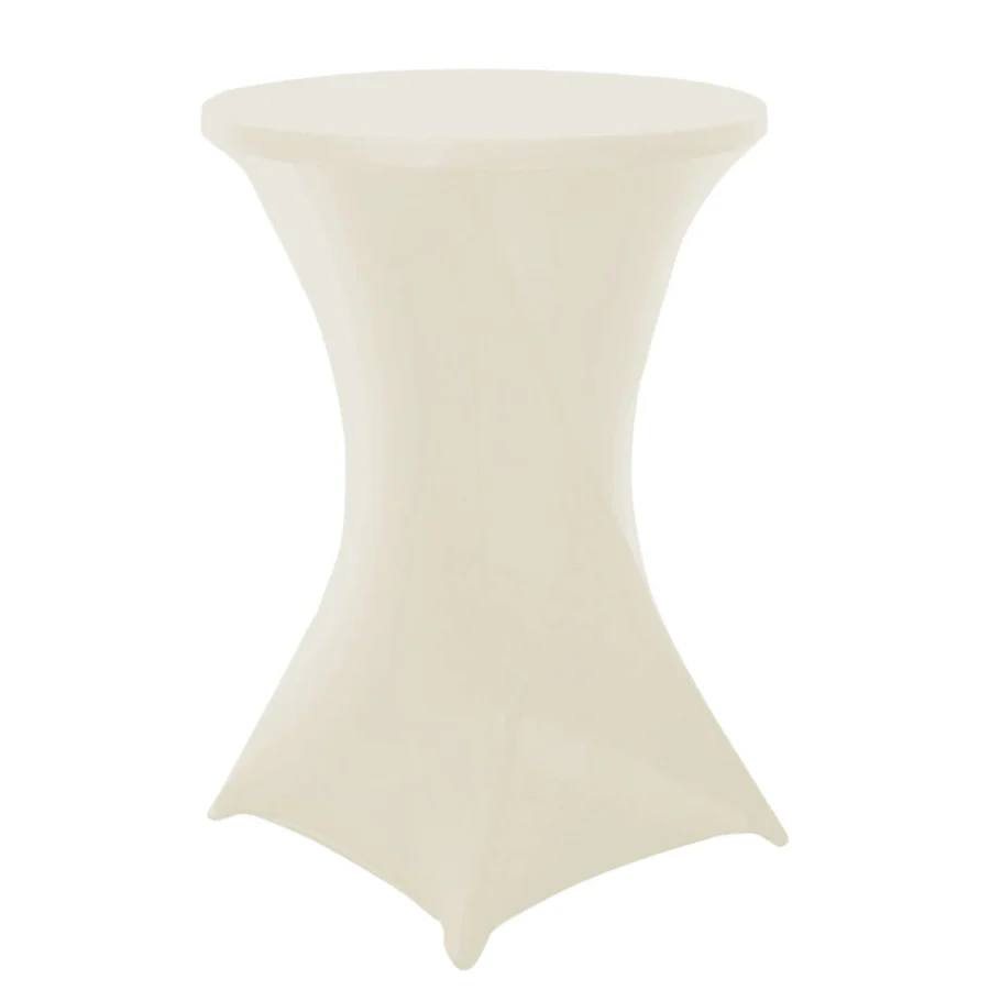 Tablecloth- 30" Spandex Cocktail Cover Ivory Tablecloths rental for events in Atlanta
