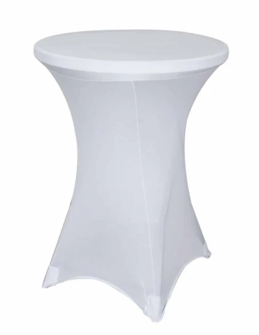 Tablecloth- 30" Spandex Cocktail Cover Tight Fit White Tablecloths rental for events in Atlanta