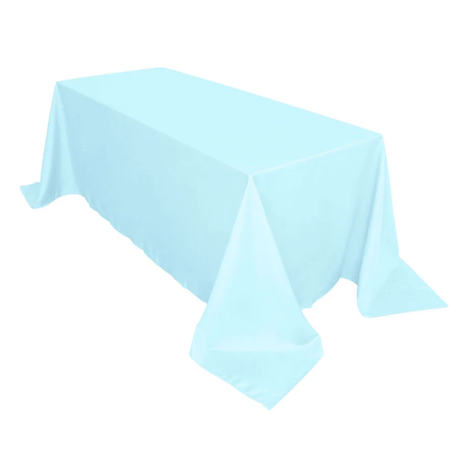 Tablecloth- 90" X 156" Rectangle Polyester Light Blue Tablecloths rental for events in Atlanta