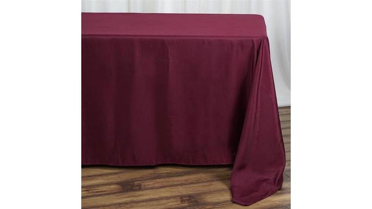 Tablecloth- 90" X 132" Rectangle Polyester Burgundy Tablecloths rental for events in Atlanta