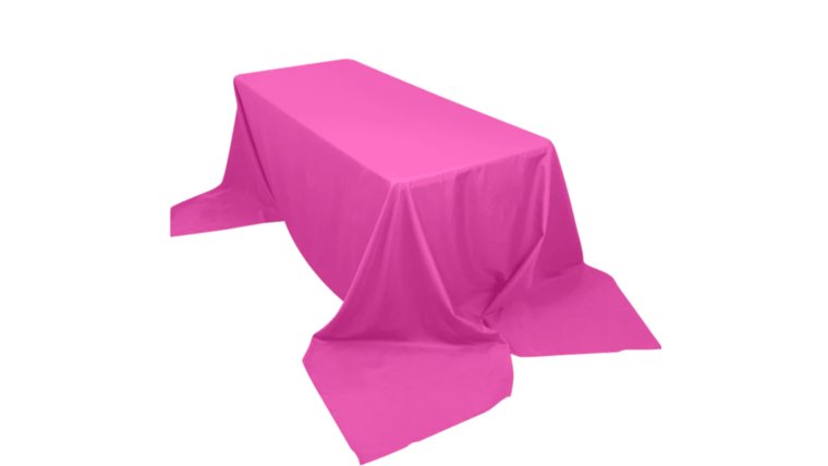Tablecloth- 90" X 132" Rectangle Polyester Fuchsia Tablecloths rental for events in Atlanta