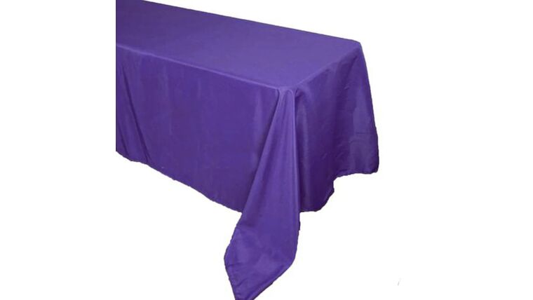 Tablecloth- 90" X 132" Rectangle Polyester Purple Tablecloths rental for events in Atlanta