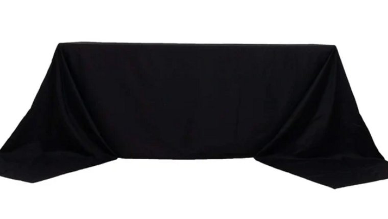 Tablecloth- 90" X 156" Rectangle 100% Cotton Black Tablecloths rental for events in Atlanta