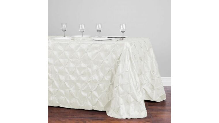 Tablecloth- 90" X 156" Rectangle Pinwheel Ivory Tablecloths rental for events in Atlanta
