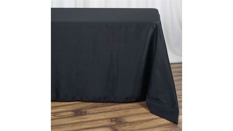 Tablecloth- 90" X 156" Rectangle Polyester Black Tablecloths rental for events in Atlanta