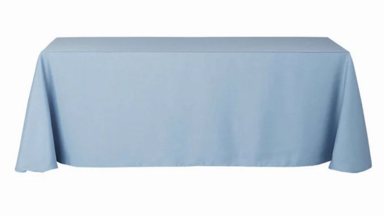 Tablecloth- 90" X 156" Rectangle Polyester Dusty Blue Tablecloths rental for events in Atlanta