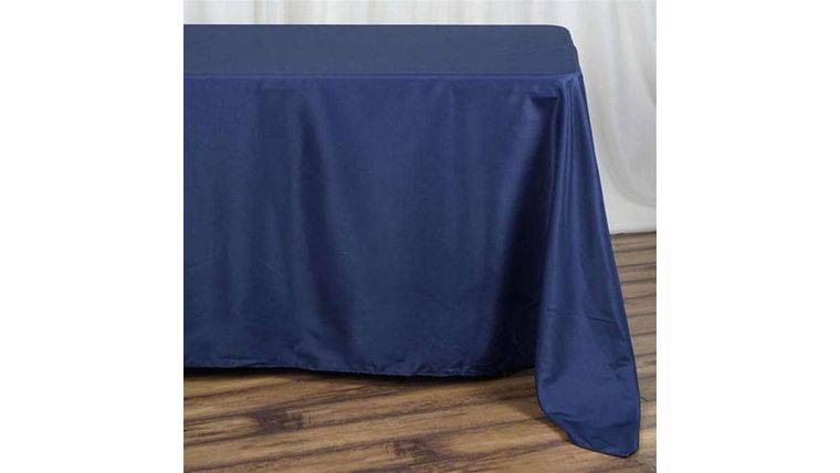 Tablecloth- 90" X 156" Rectangle Polyester Navy Blue Tablecloths rental for events in Atlanta