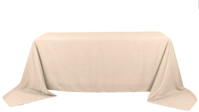 Tablecloth- 90" X 156" Rectangle Polyester Nude Tablecloths rental for events in Atlanta