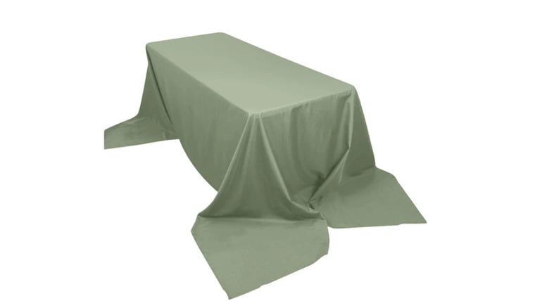 Tablecloth- 90" X 156" Rectangle Polyester Olive Green Tablecloths rental for events in Atlanta
