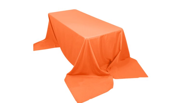 Tablecloth- 90" X 156" Rectangle Polyester Orange Tablecloths rental for events in Atlanta