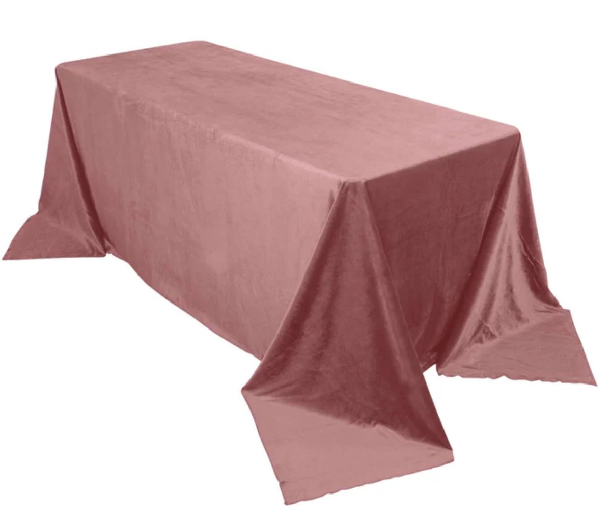 Tablecloth- 90" X 132" Rectangle Velvet Mauve/Dusty Rose Tablecloths rental for events in Atlanta