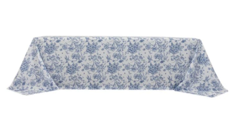 Tablecloth- 90X156 Blue French Toile Tablecloths rental for events in Atlanta