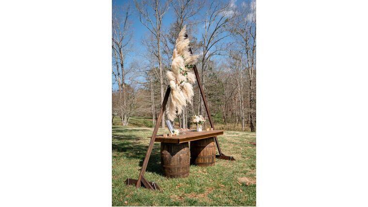 Bar-Whiskey Barrel Wooden Bar/Table Tables rental for events in Atlanta