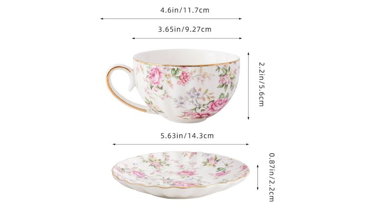 Teacup- Pink/White Floral Teaware / Coffeeware rental for events in Atlanta