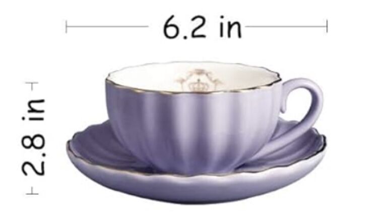 Teacup- Purple & Gold Teaware / Coffeeware rental for events in Atlanta
