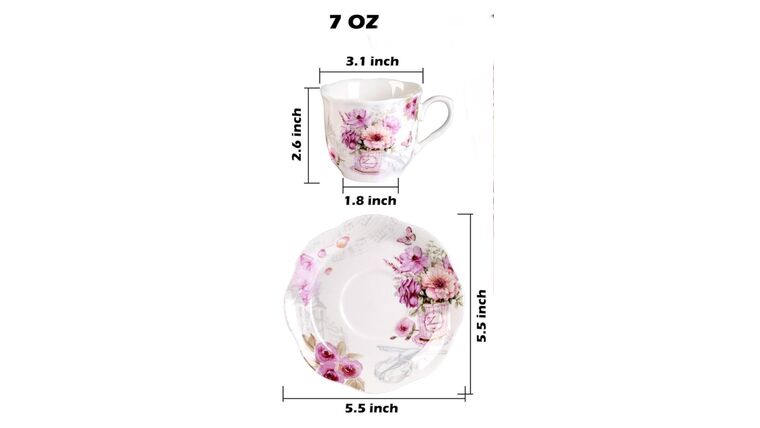 Teacup- Purple/White Floral Teaware / Coffeeware rental for events in Atlanta