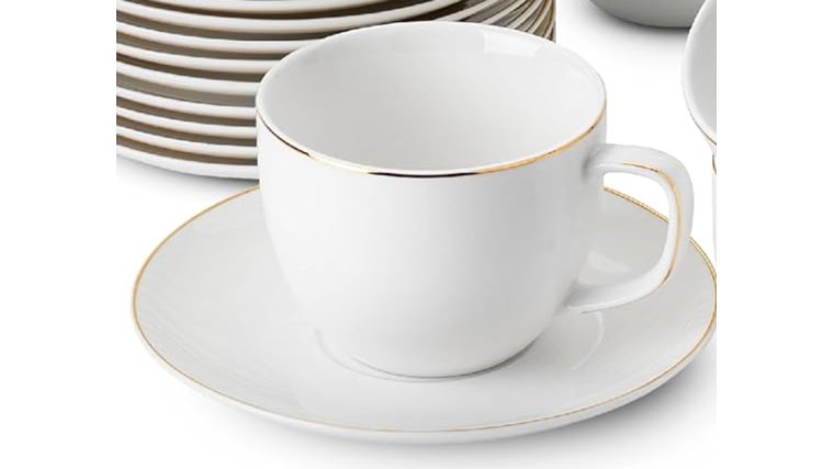 Teacup- White Gold Rim Style 2 Teaware / Coffeeware rental for events in Atlanta