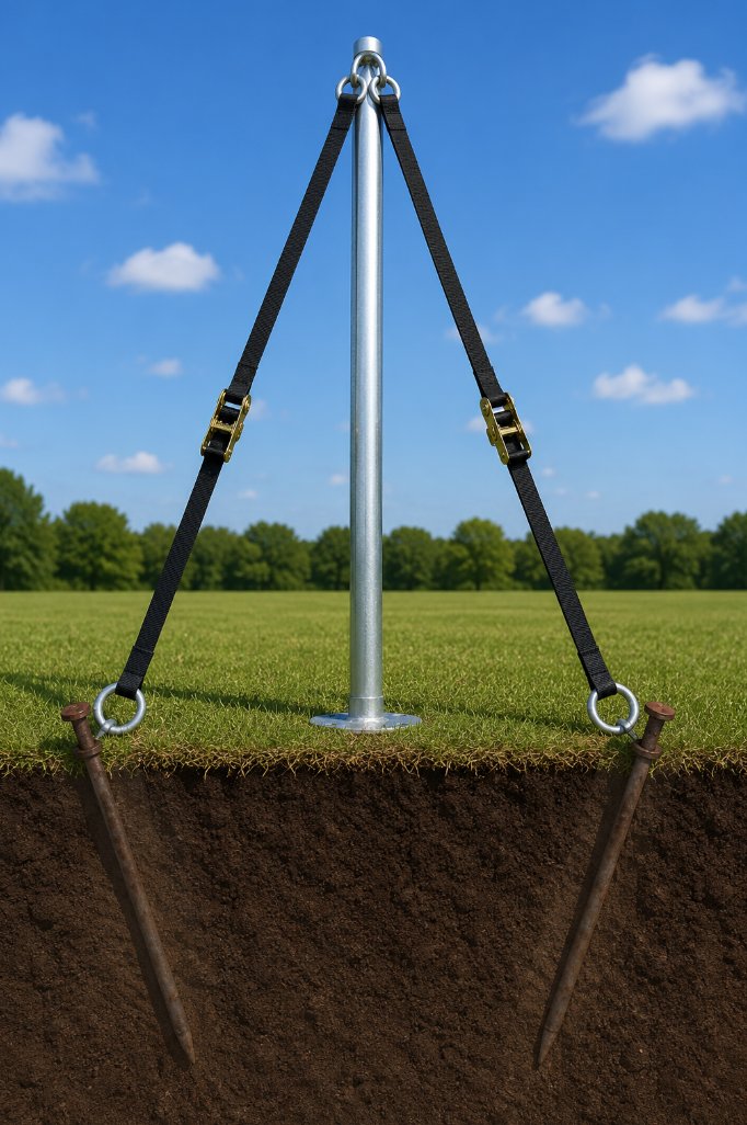 Alternative Staking Method- Pole Stakes into Ground Tent Anchors rental for events in Atlanta