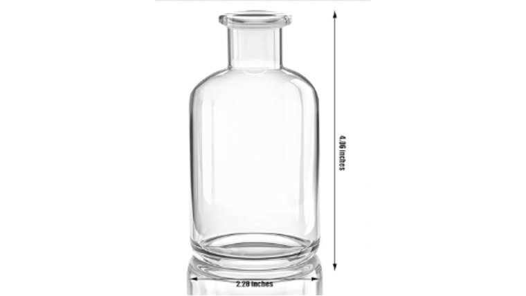 Bud Vase- Medium Rounded Glass 4.06" Vases rental for events in Atlanta