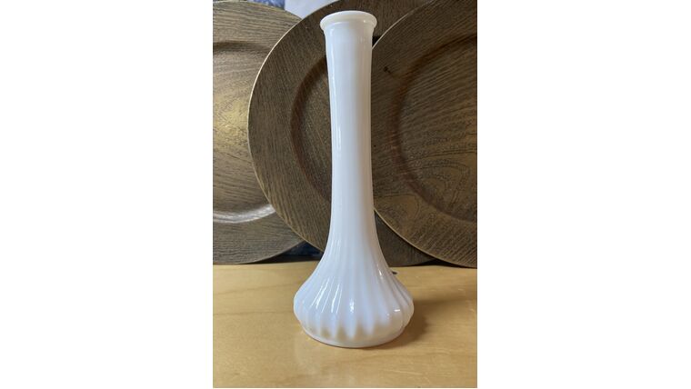 Bud vase- Milk Glass Style 2 Tall Vases rental for events in Atlanta