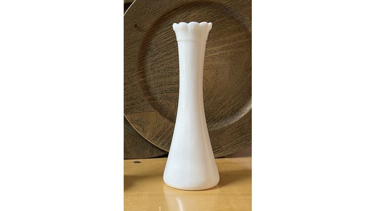 Bud vase- Milk Glass Style 3 Tall Vases rental for events in Atlanta