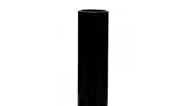 Cylinder Vase- Medium Black Glass (7.25in) Vases rental for events in Atlanta