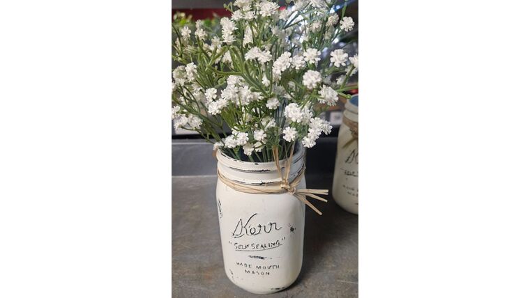 Mason Jar- White Wash Vases rental for events in Atlanta