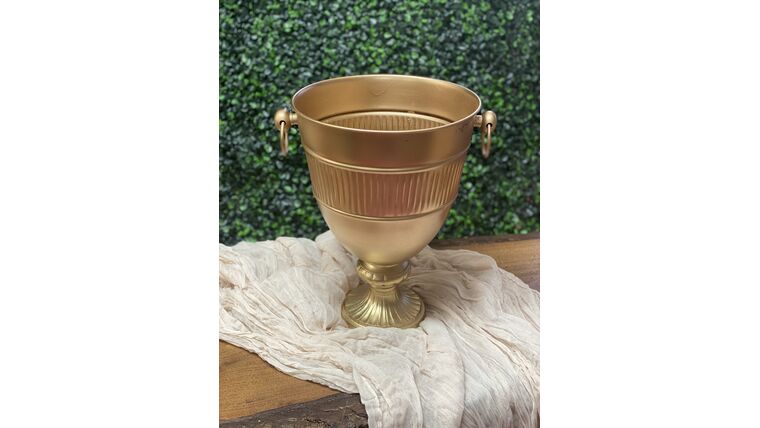Tall Gold Floral Holder Vases rental for events in Atlanta