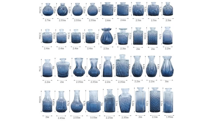 Vase- Blue Bud Vase Various Styles Vases rental for events in Atlanta